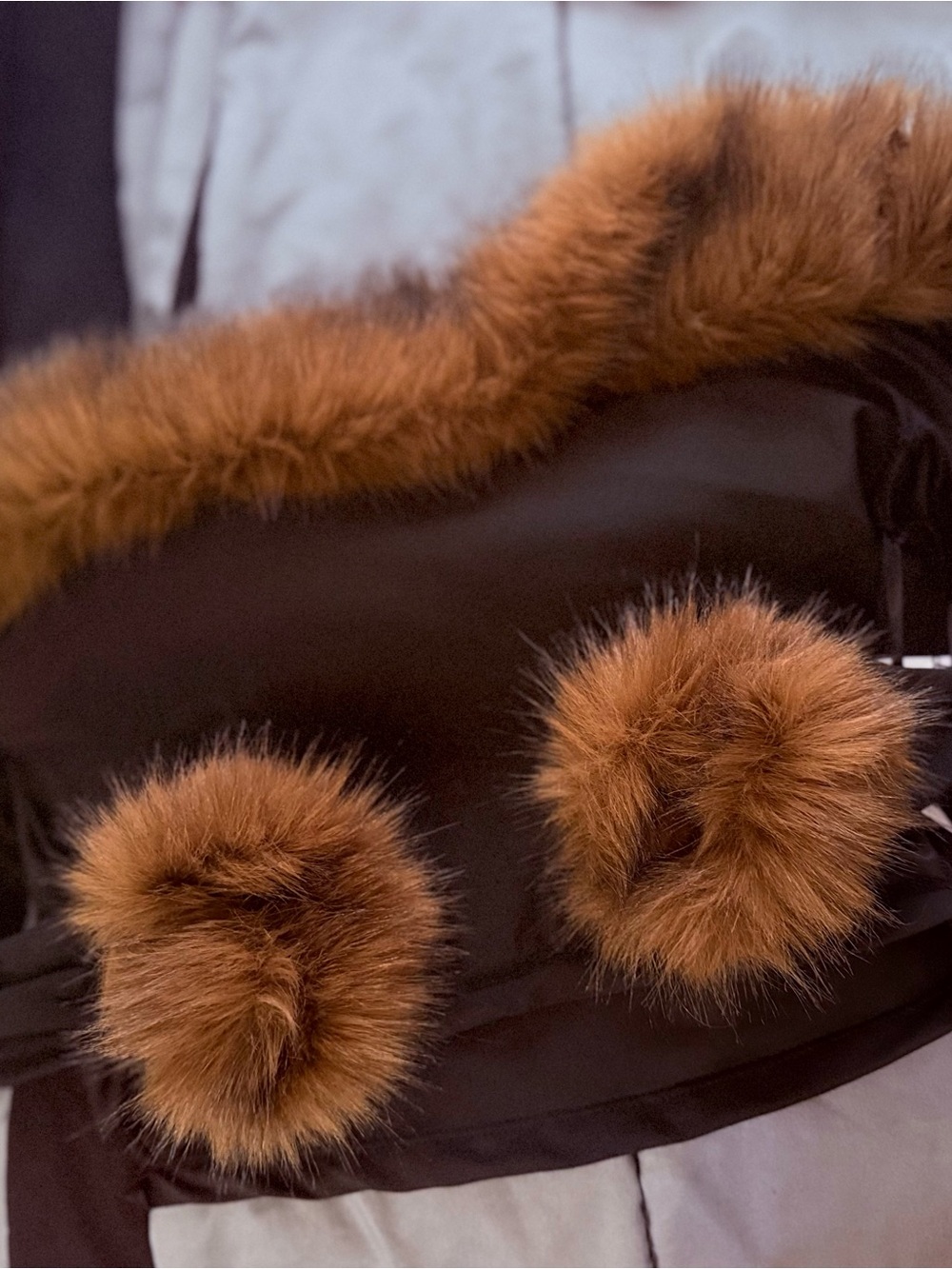 Brown Faux Fur Pom Pom Hat - Women Accessories
